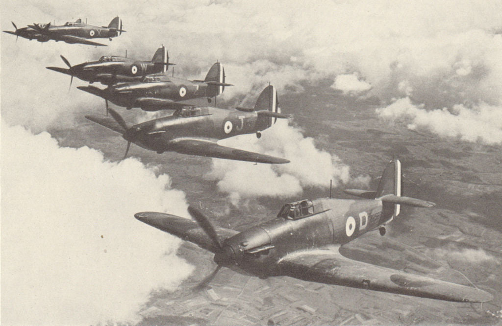 Hurricanes of 73 Squadron over France 1939-40. World War 2. Royal Air Force 1953